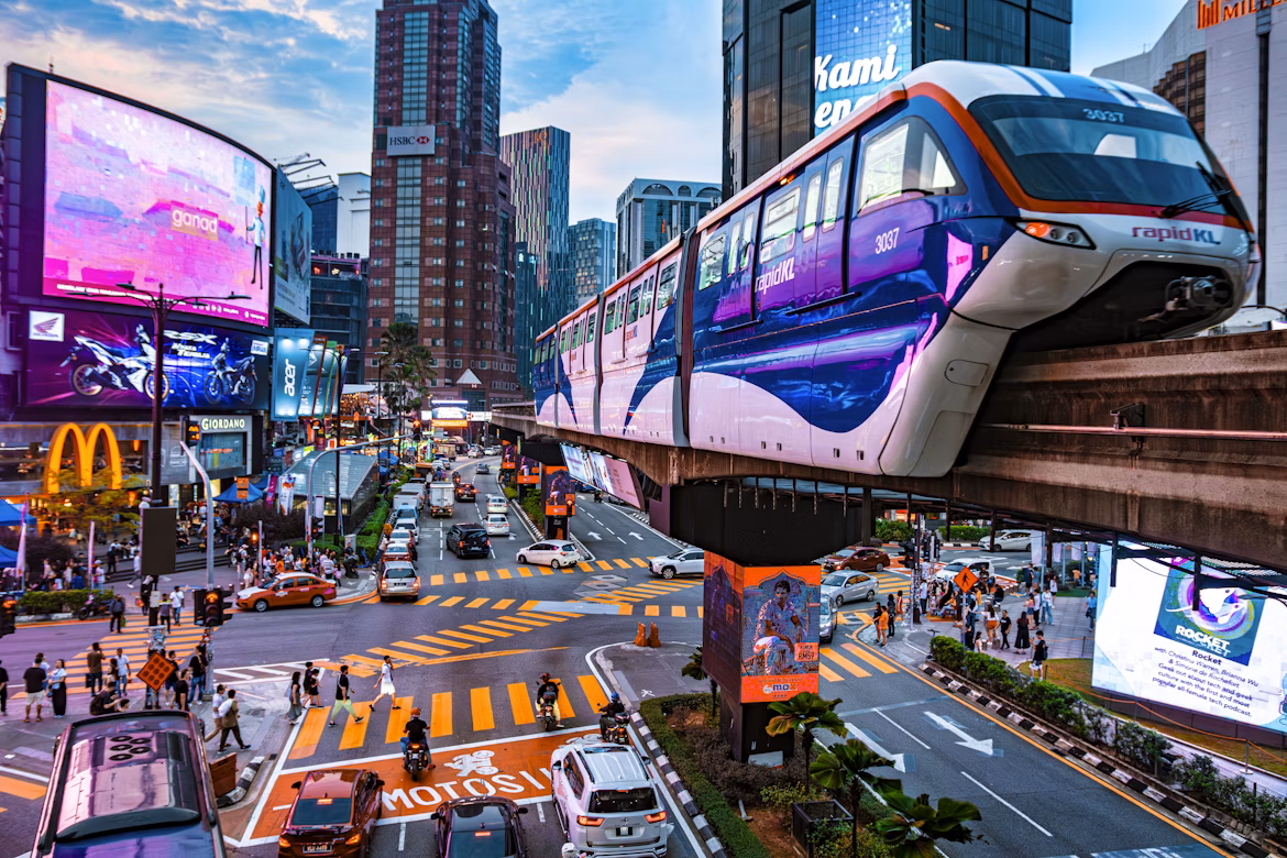 Smart city with connected devices and AI-powered automation